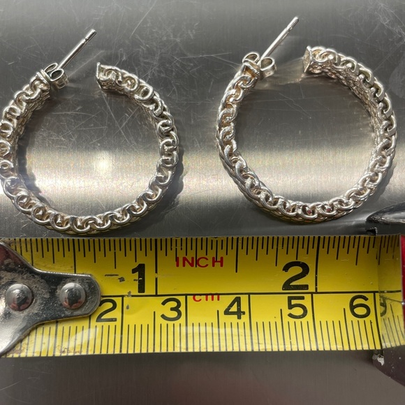 Tiffany & Co. Silver Braided Hoop Earrings - Picture 8 of 8